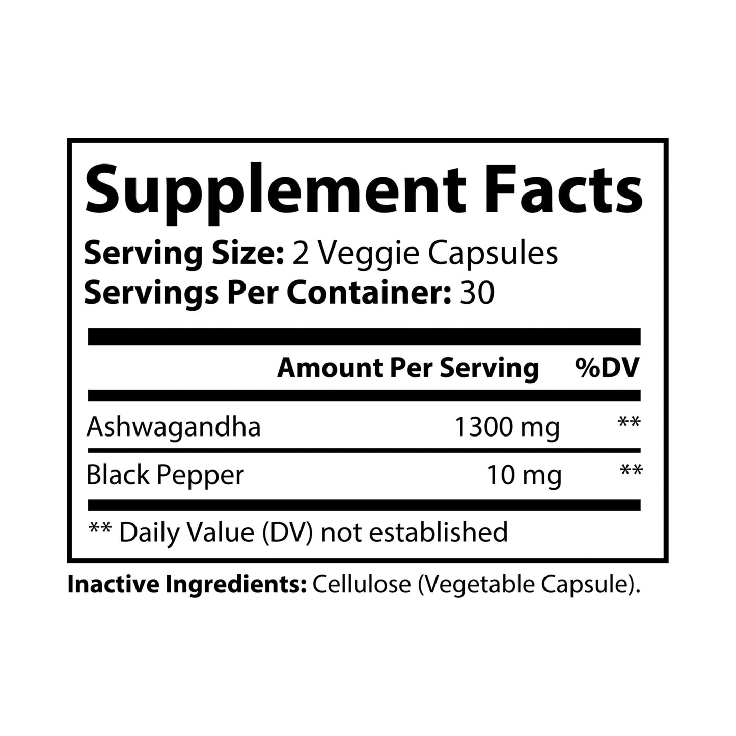 Ashwagandha and Black Pepper (60 Capsules)